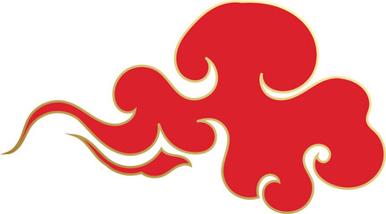 Chinese Red Clouds Illustration