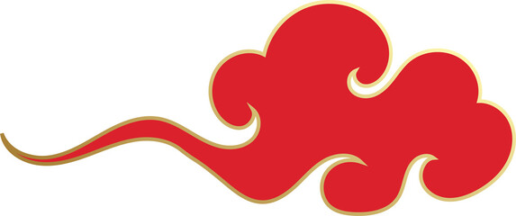 Chinese Red Clouds Illustration