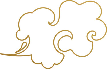 Chinese Cloud Gold Outline