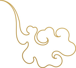 Chinese Cloud Gold Outline