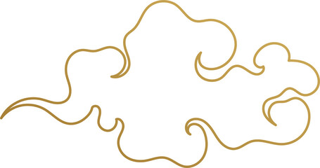 Chinese Cloud Gold Outline