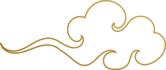 Chinese Cloud Gold Outline