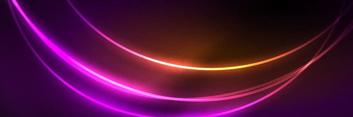 Blue neon glowing lines, magic energy space light concept, abstract background wallpaper design
