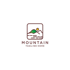 Mountai logo icon design template flat vector
