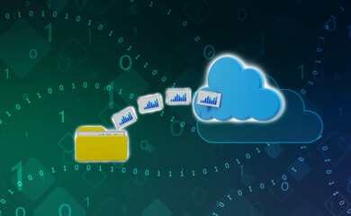 3d rendering Cloud computing concept, Cloud internet technology concept background, Cloud computing and network data Storage concept