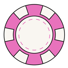 Casino chip icon vector illustration in line filled design