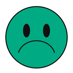 Sad face vector illustration in line filled design