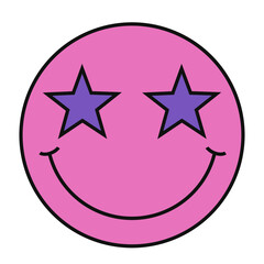 Sparkle eyes face vector illustration in line filled design