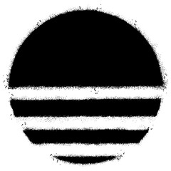 Spray Painted Graffiti sunset or sunrise icon Sprayed isolated with a white background. graffiti sunset or sunrise symbol with over spray in black over white. Vector illustration.
