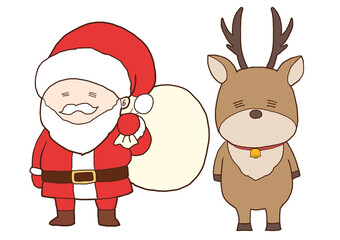 サンタクロースとトナカイ　笑顔
