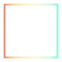 Orange to blue gradient neon frame with space in the center for text.