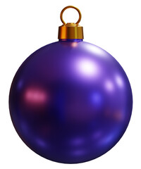 3d rendering of purple Christmas ball made of metal isolated on white.