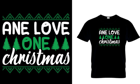 Ane love one christmas t-shirt design template