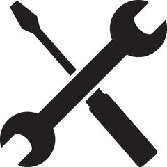 Wrench and screwdriver. repair and service icon isolated on white background. vector Illustration
