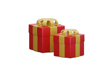 Gift christmas icon isoled white backgroung. 3d rendering