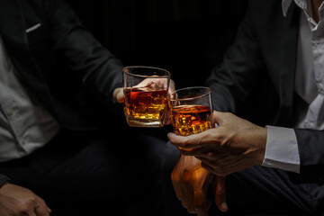 whiskey, for a friendly party in a bar or a restaurant.