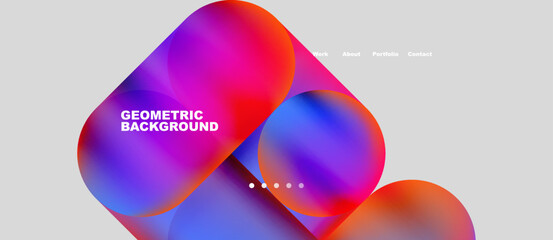 Abstract circles and round shapes landing page background. Vector Illustration For Wallpaper, Banner, Background, Card, Book Illustration, landing page. Pattern design concept