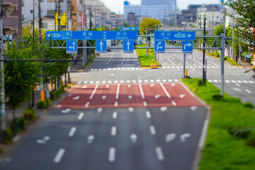 A empty miniature urban street in Tokyo
