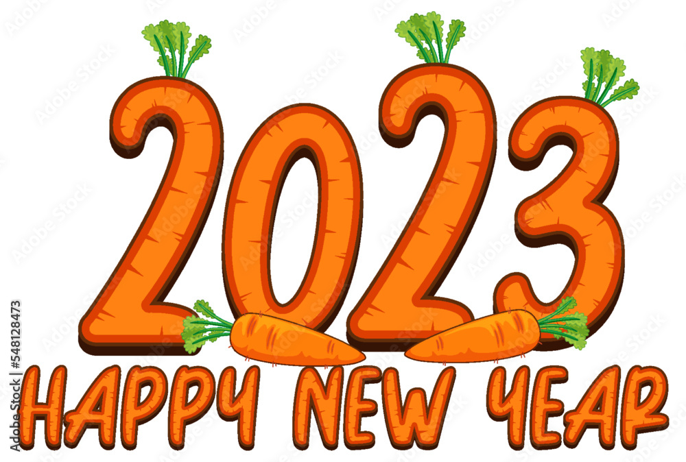 Wall mural happy new year 2023 text for banner design