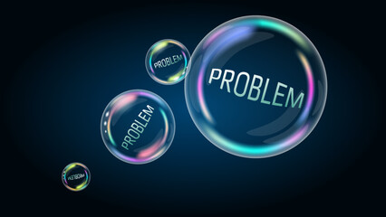 Problem in the soap bubble. The problem is greatly exaggerated. Vector EPS10.