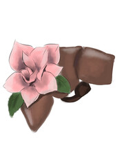 The liver with the flower illustration