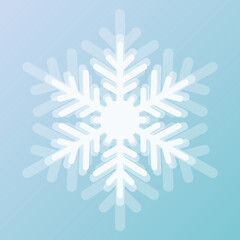 snowflake vector icon on gradient blue background