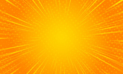 Obraz premium Orange gradient ray burst dot style background vector design