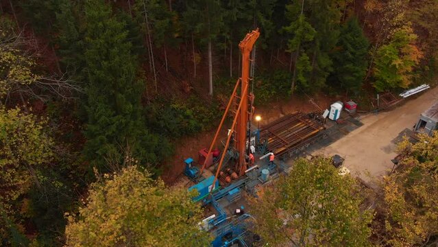 Operating drilling rig for exploring the natural resources 30fps 4k