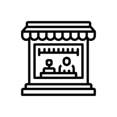 Black line icon for retailer