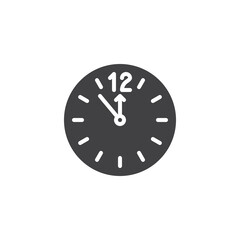 New Year clock vector icon
