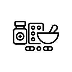 Black line icon for drug
