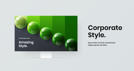 Creative web banner design vector layout. Premium monitor mockup site template.