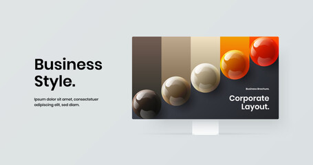 Premium website screen vector design illustration. Vivid monitor mockup banner concept.