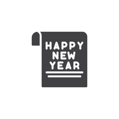 Happy new year lettering vector icon