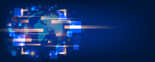 Earth and communication technology concept background image