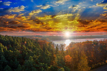 Fototapeta Wschód słońca na Warmii. obraz