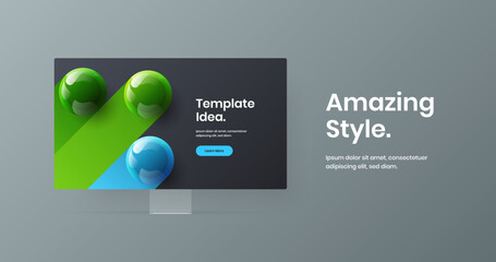 Colorful presentation design vector illustration. Simple display mockup site screen layout.
