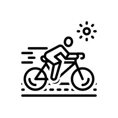 Black line icon for cycling