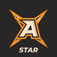 Initial simple esport logo design element, gamer logo, star icon, sword gamer, shuriken logo © widoko