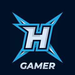 Initial simple esport logo design element, gamer logo, star icon, sword gamer, shuriken logo © widoko