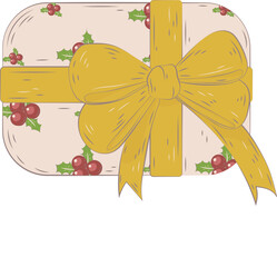Merry Christmas Gift Illustration Vector Design Graphic Element