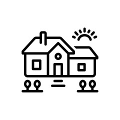 Black line icon for housing