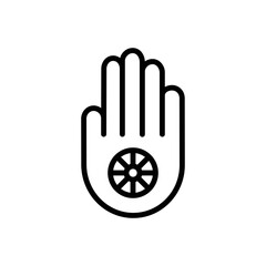 Black line icon for karma