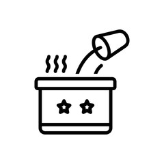 Black line icon for made