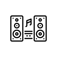Black line icon for dj sound