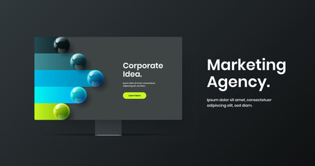 Modern website design vector concept. Premium desktop mockup site layout.