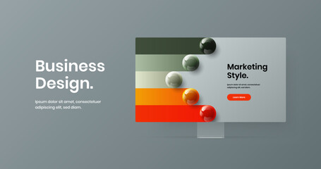 Creative display mockup presentation illustration. Minimalistic banner design vector template.