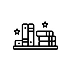 Black line icon for publications 