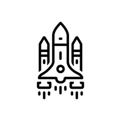Black line icon for shuttle