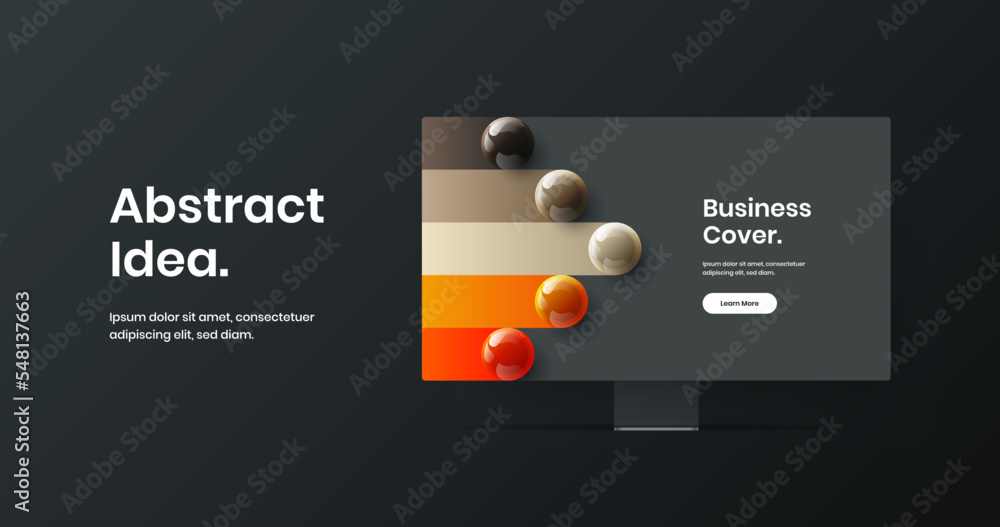 Wall mural clean landing page design vector template. simple computer display mockup site screen illustration.